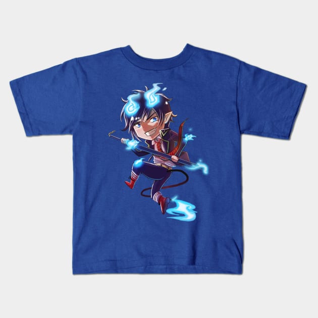 Chibi Blue Exorcist Kids T-Shirt by DasGnomo